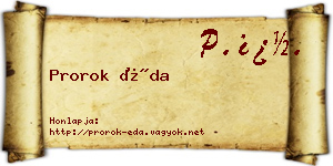 Prorok Éda névjegykártya